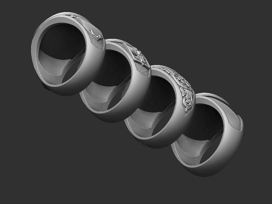 Coat of Arms Family - Brasao - Rings Set 3D print model_23