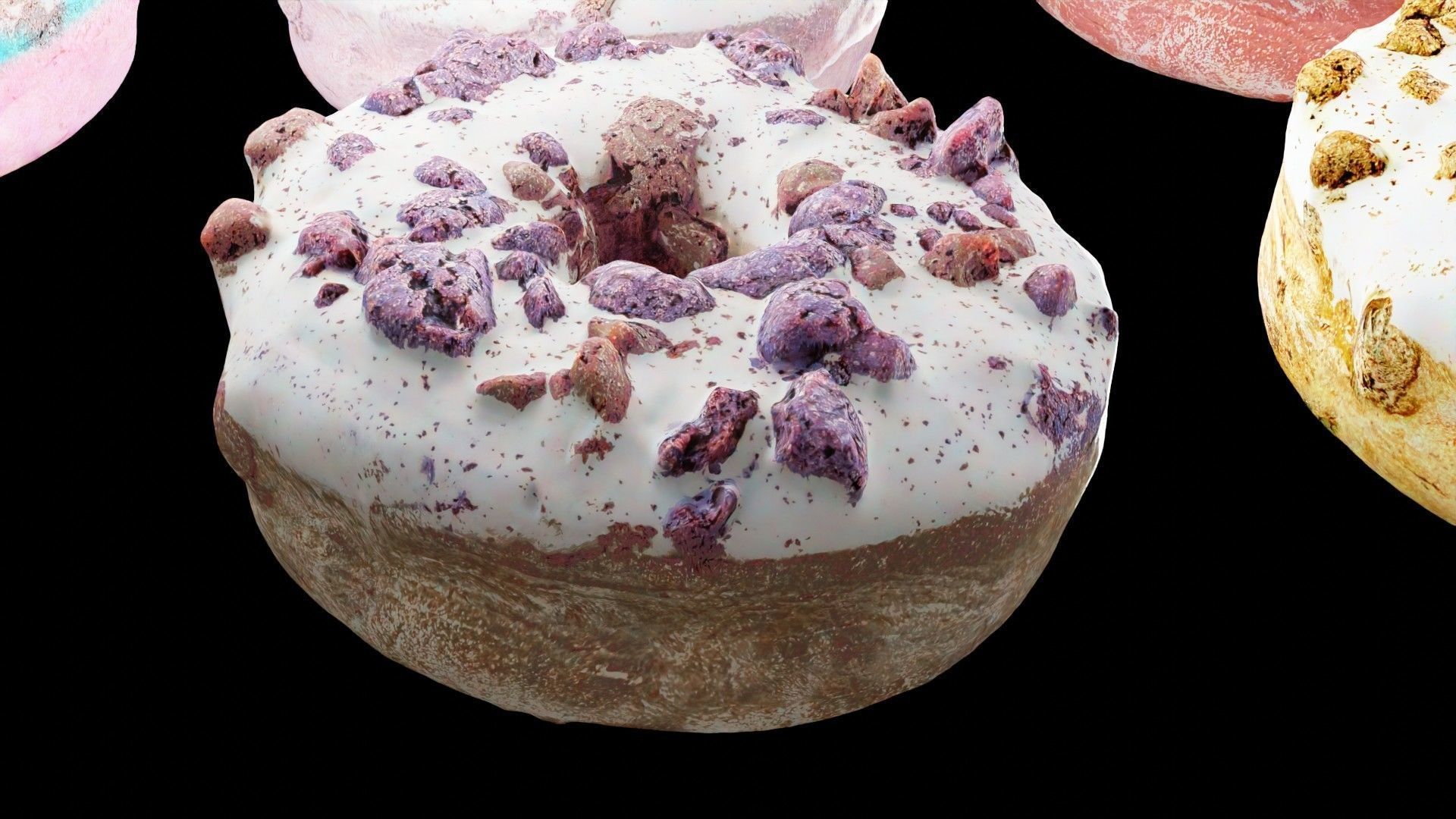 Scanned Donuts 10 flavors high and lowpoly versions Low-poly 3D model_44