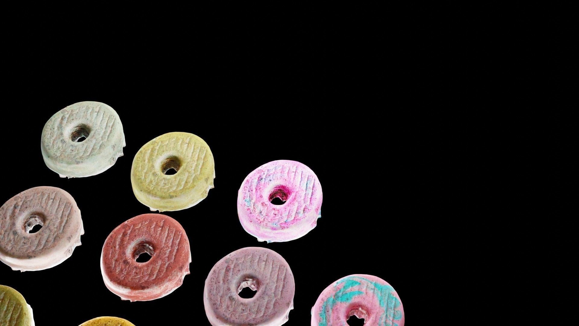 Scanned Donuts 10 flavors high and lowpoly versions Low-poly 3D model_22