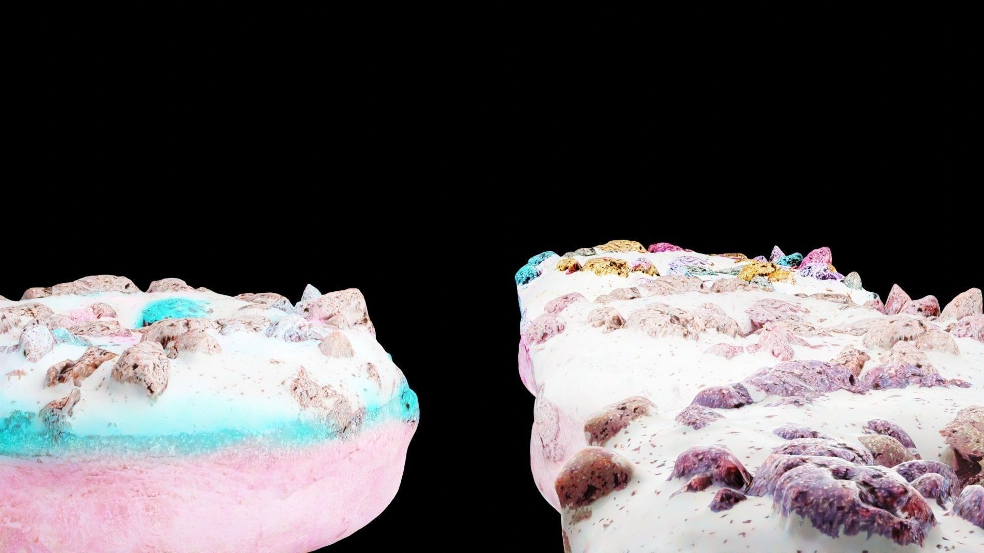 Scanned Donuts 10 flavors high and lowpoly versions Low-poly 3D model_47