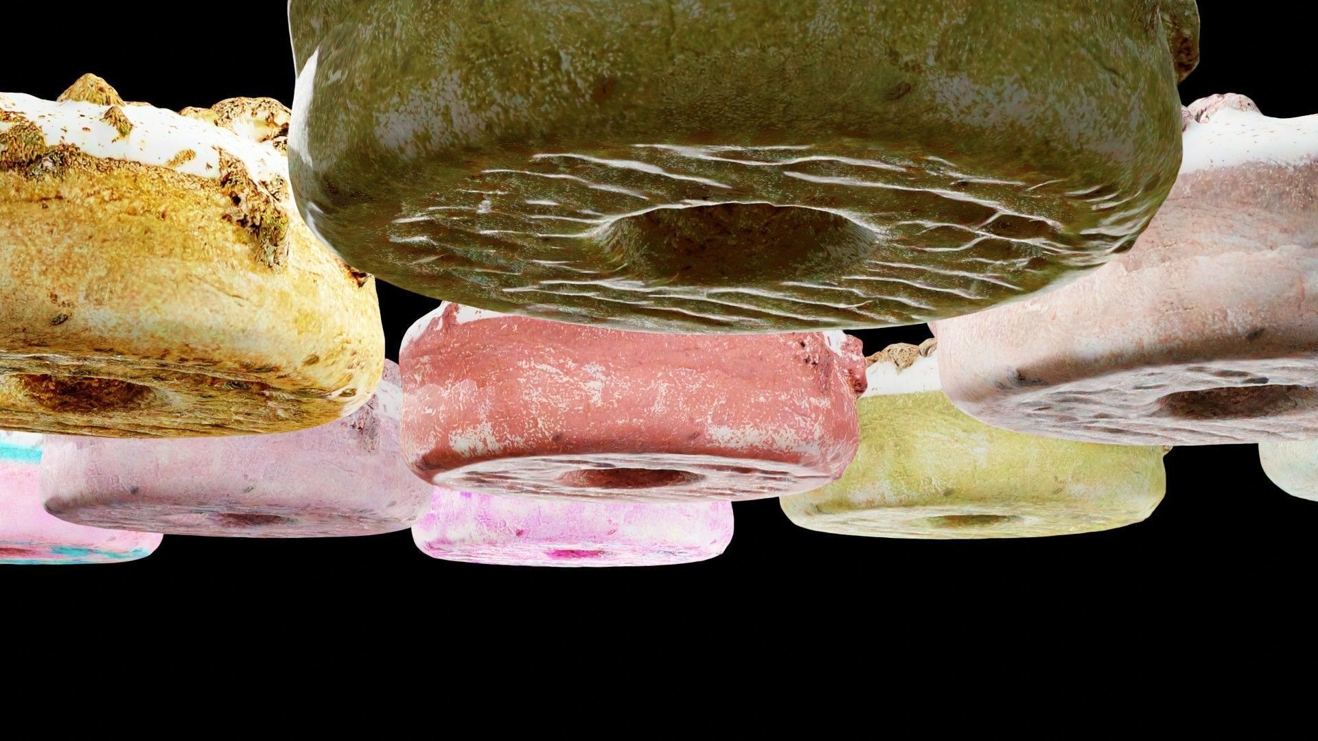 Scanned Donuts 10 flavors high and lowpoly versions Low-poly 3D model_26