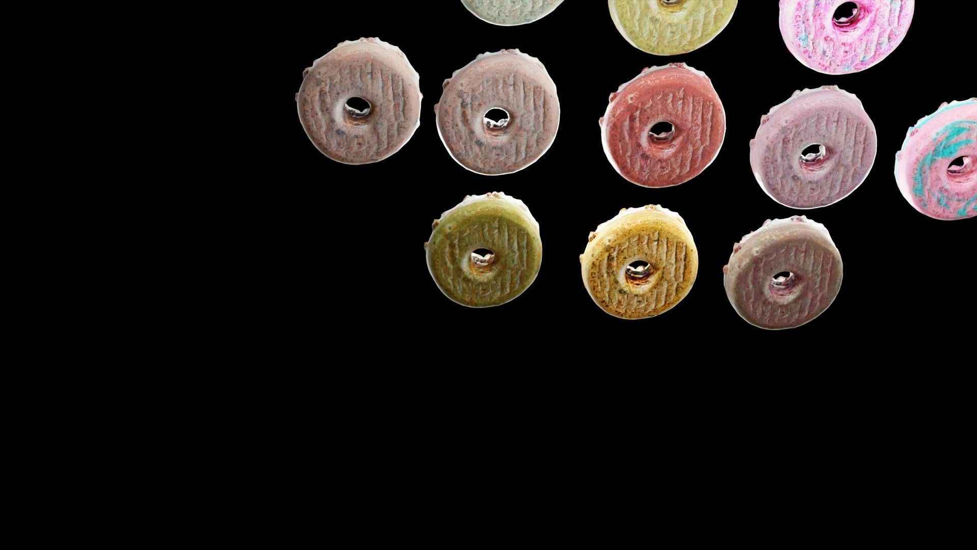 Scanned Donuts 10 flavors high and lowpoly versions Low-poly 3D model_20