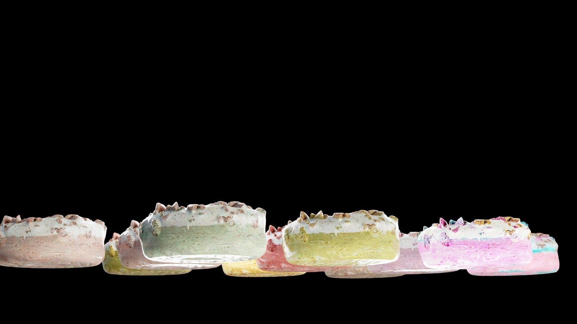 Scanned Donuts 10 flavors high and lowpoly versions Low-poly 3D model_16