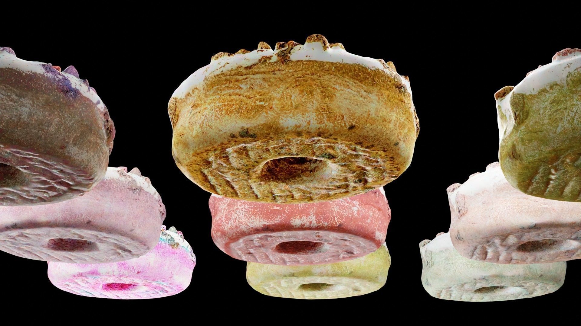 Scanned Donuts 10 flavors high and lowpoly versions Low-poly 3D model_7