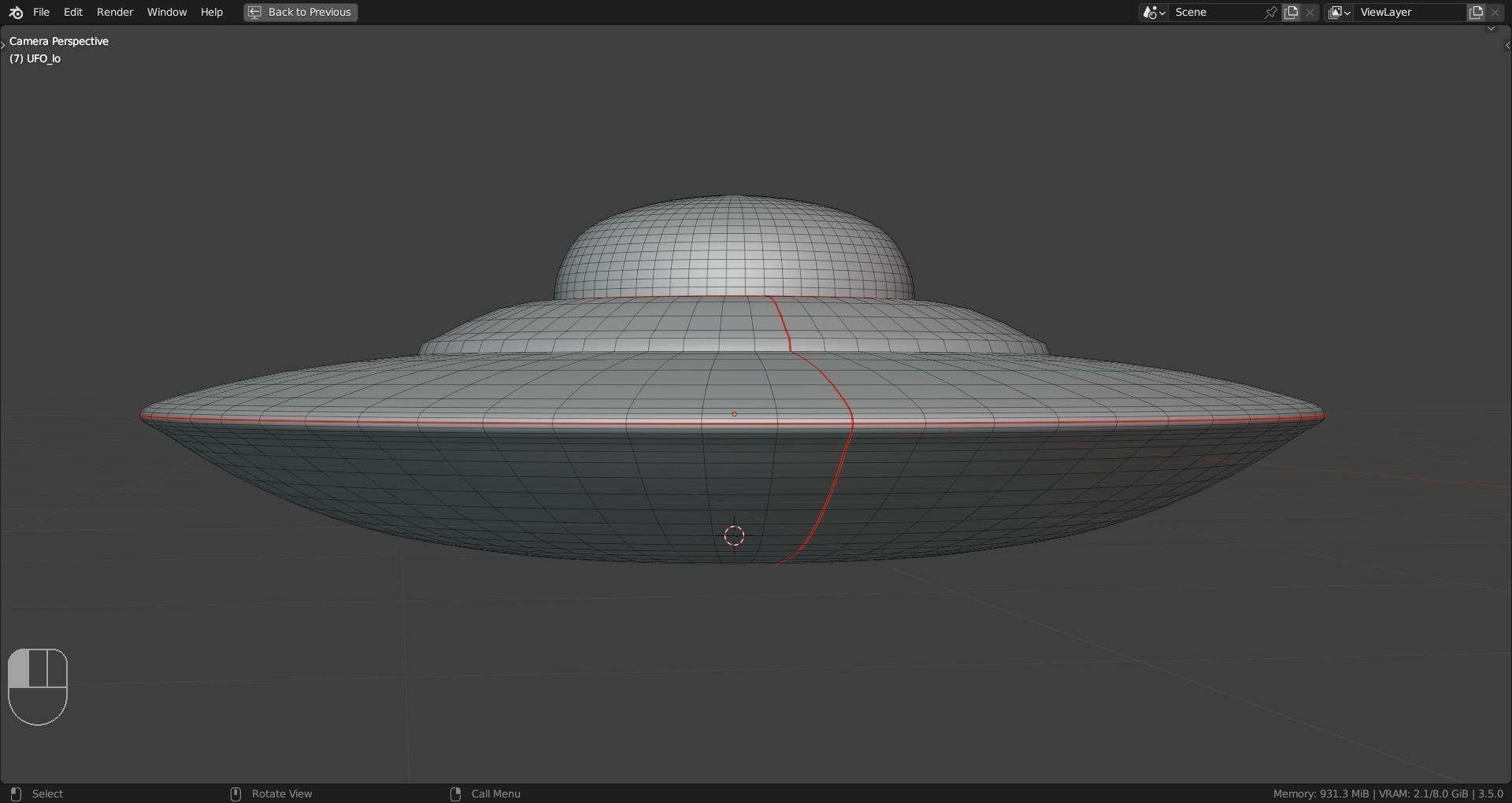 UFO SAUCER Low-poly 3D model_14
