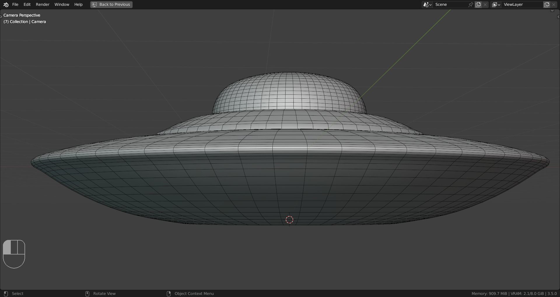 UFO SAUCER Low-poly 3D model_10