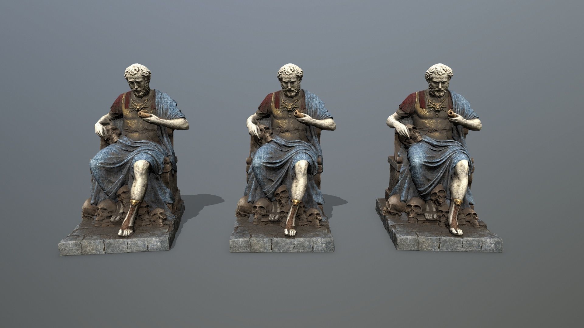 Man Statue 1 Low-poly 3D model_13