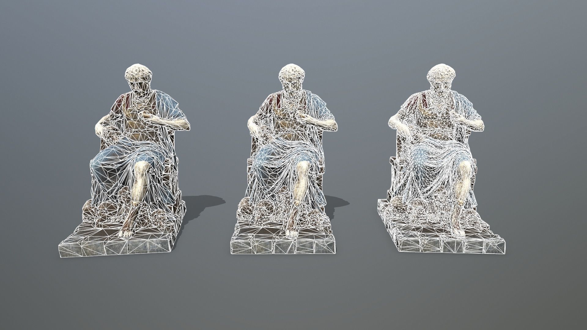 Man Statue 1 Low-poly 3D model_14