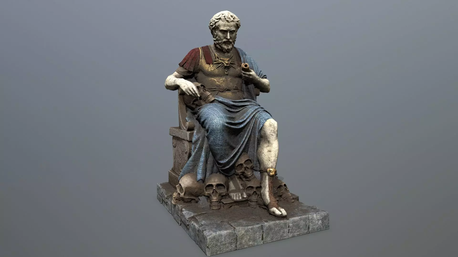 Man Statue 1 Low-poly 3D model_0