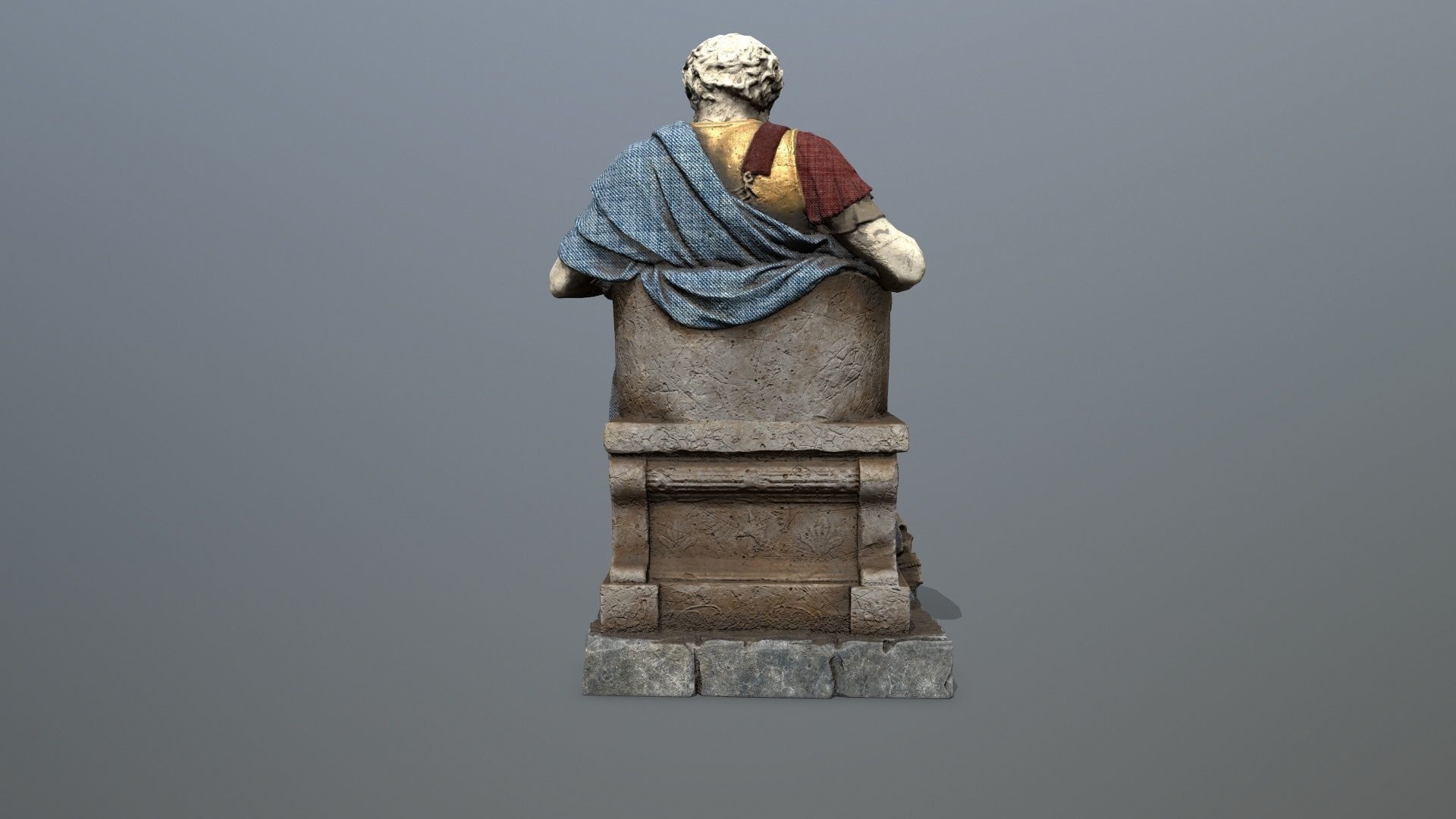 Man Statue 1 Low-poly 3D model_5