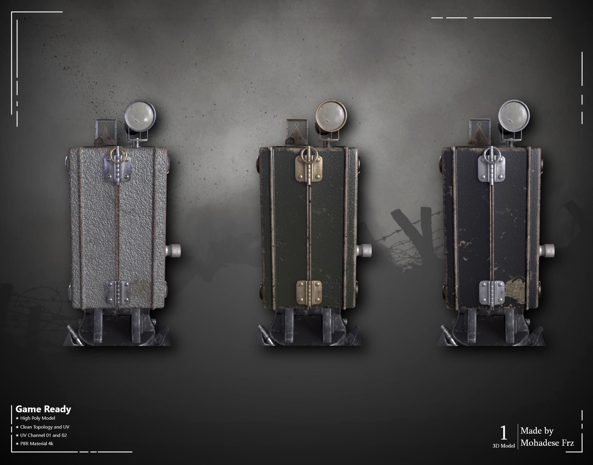 Military Camera WW2 VOL06 Game Ready 3D model_12