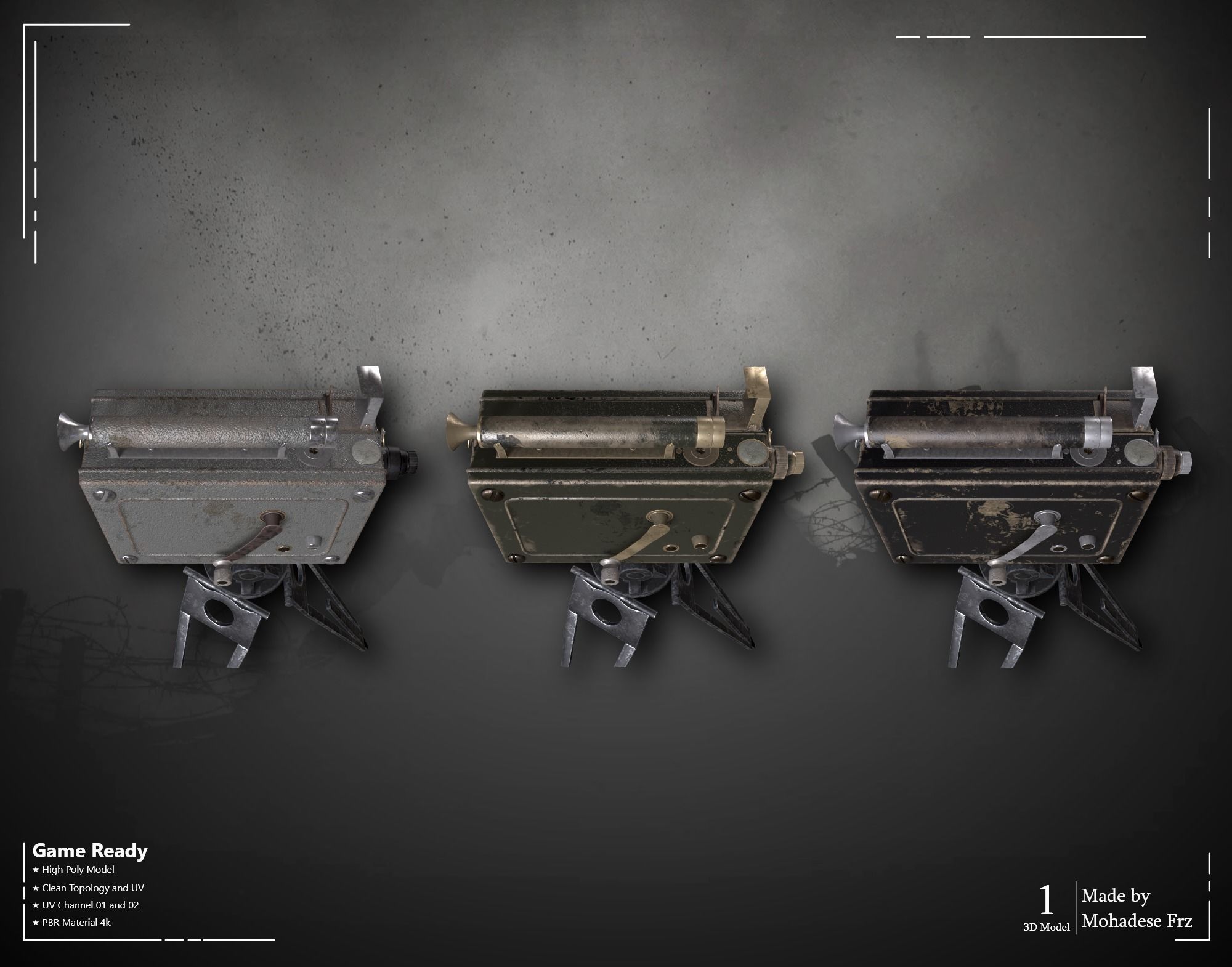 Military Camera WW2 VOL06 Game Ready 3D model_10