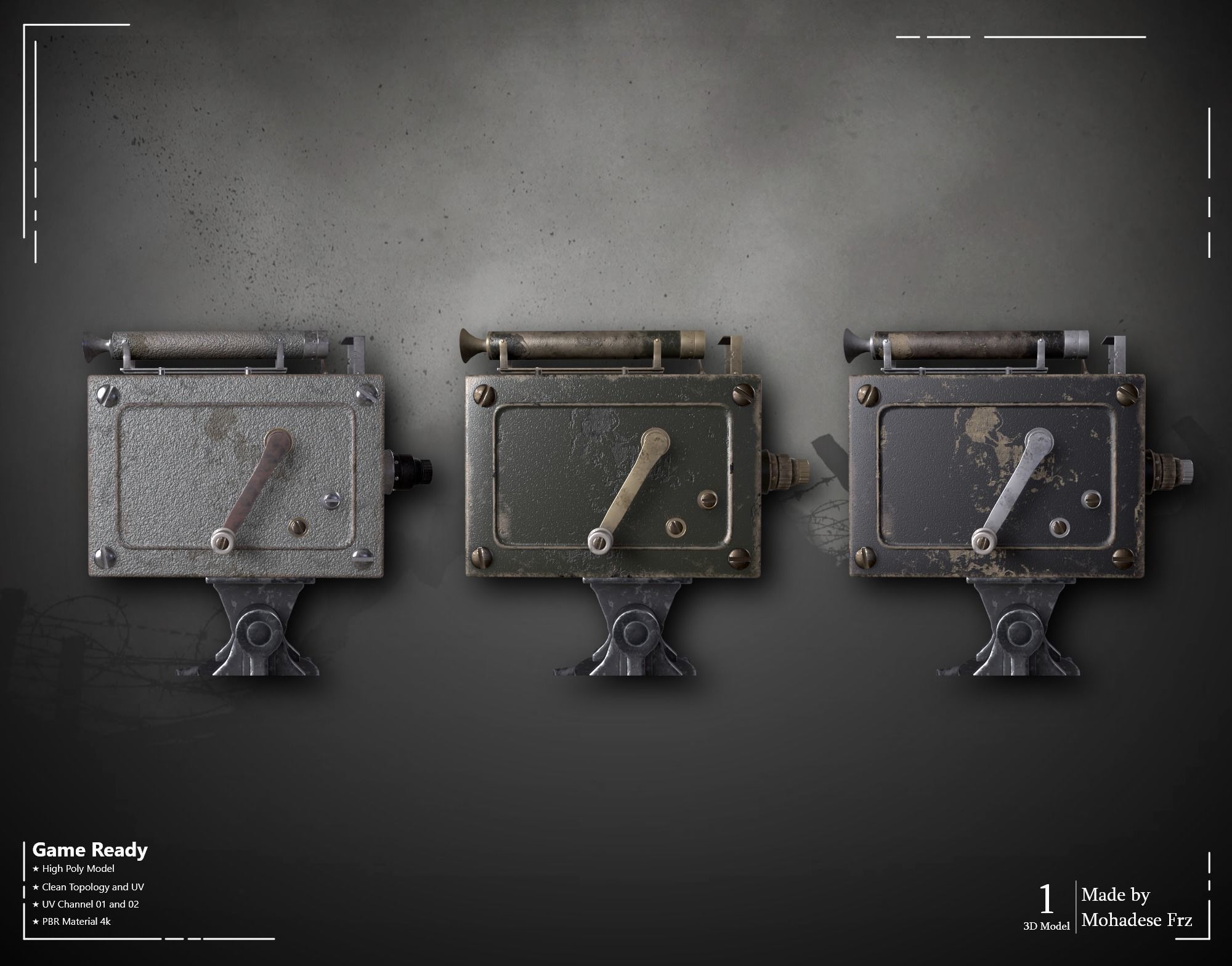 Military Camera WW2 VOL06 Game Ready 3D model_13