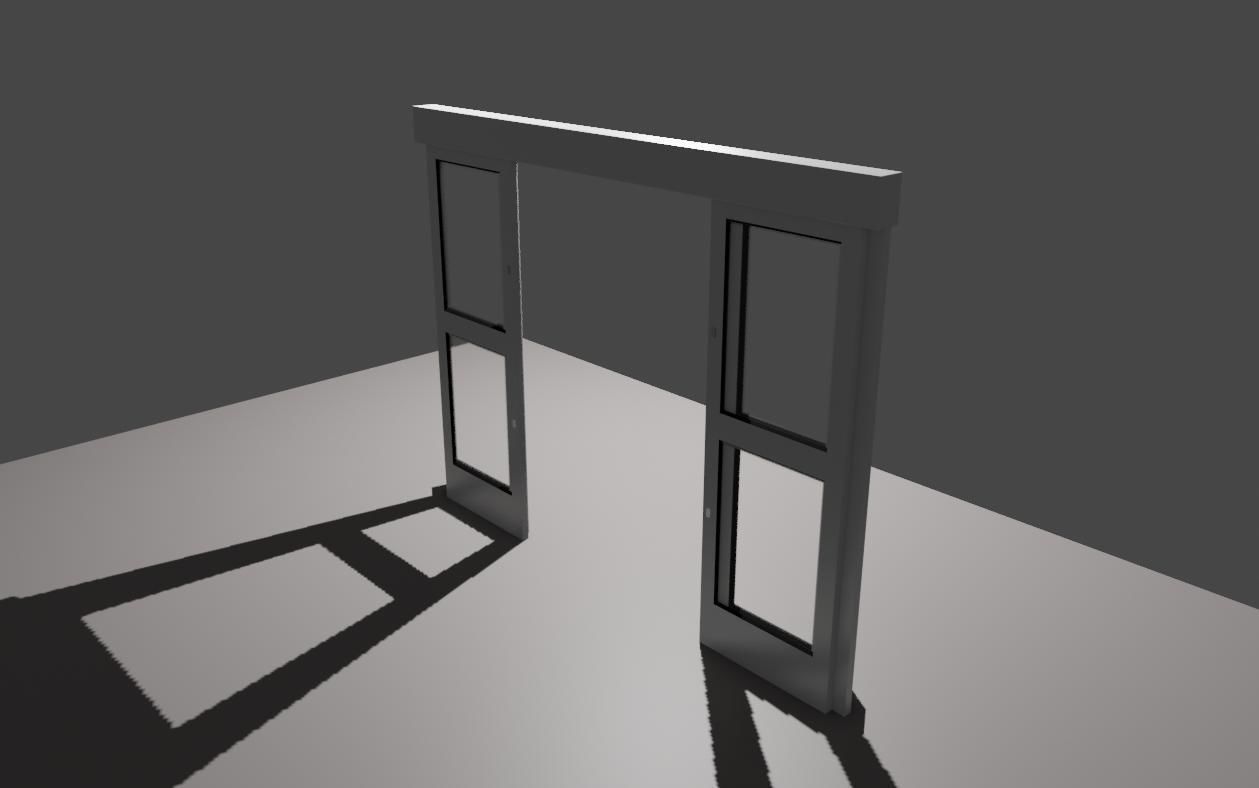 Automatic Door - Shop - Porta Automatica Low-poly 3D model_11