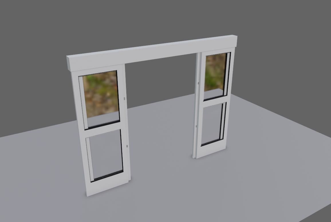 Automatic Door - Shop - Porta Automatica Low-poly 3D model_3
