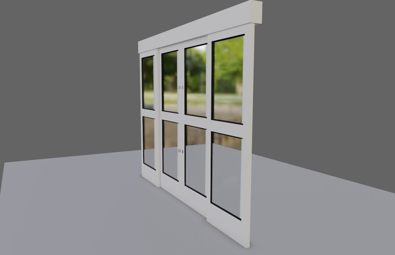 Automatic Door - Shop - Porta Automatica Low-poly 3D model_7