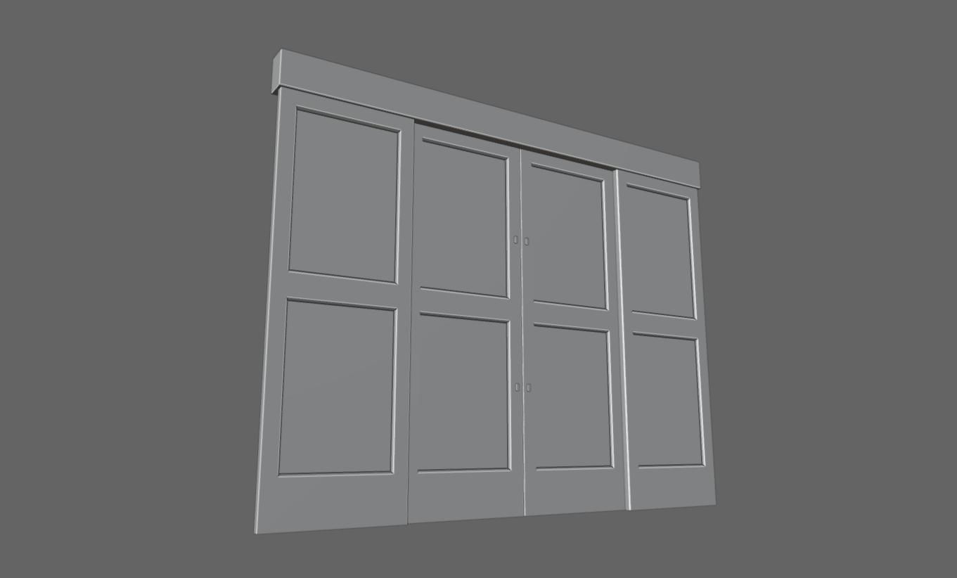 Automatic Door - Shop - Porta Automatica Low-poly 3D model_16