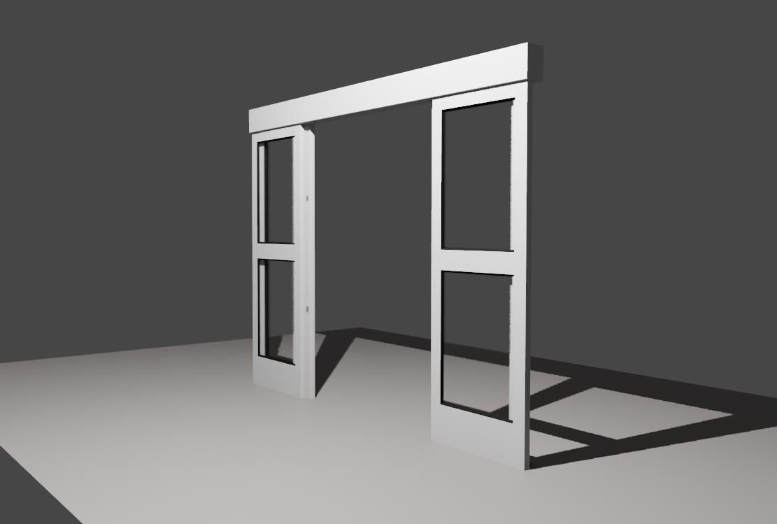 Automatic Door - Shop - Porta Automatica Low-poly 3D model_12