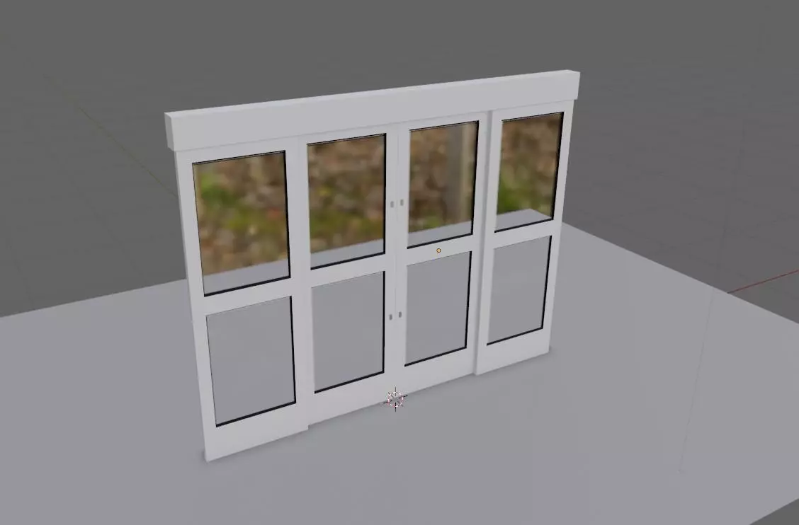Automatic Door - Shop - Porta Automatica Low-poly 3D model_0