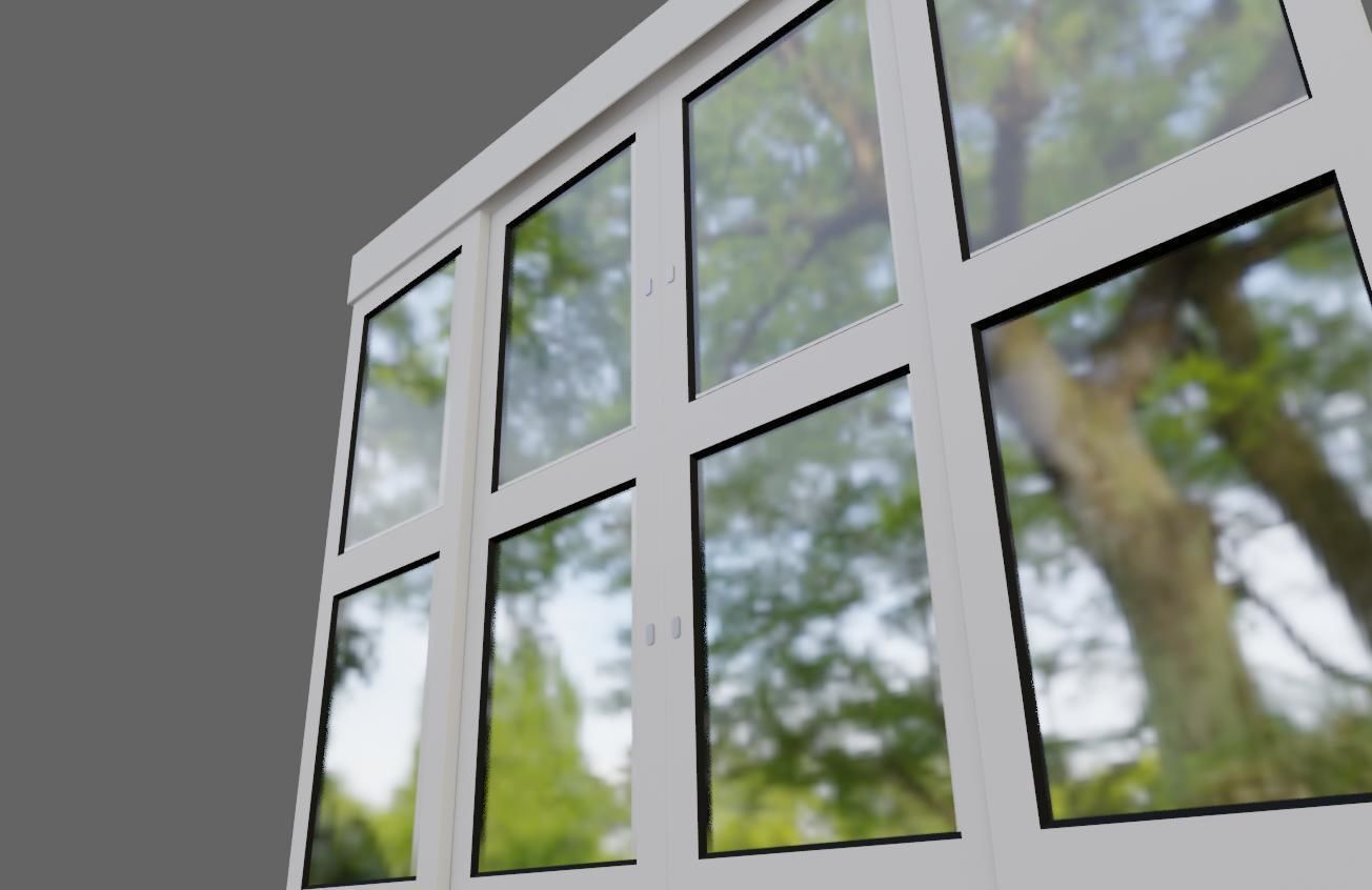 Automatic Door - Shop - Porta Automatica Low-poly 3D model_10