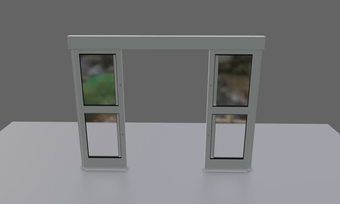 Automatic Door - Shop - Porta Automatica Low-poly 3D model_13