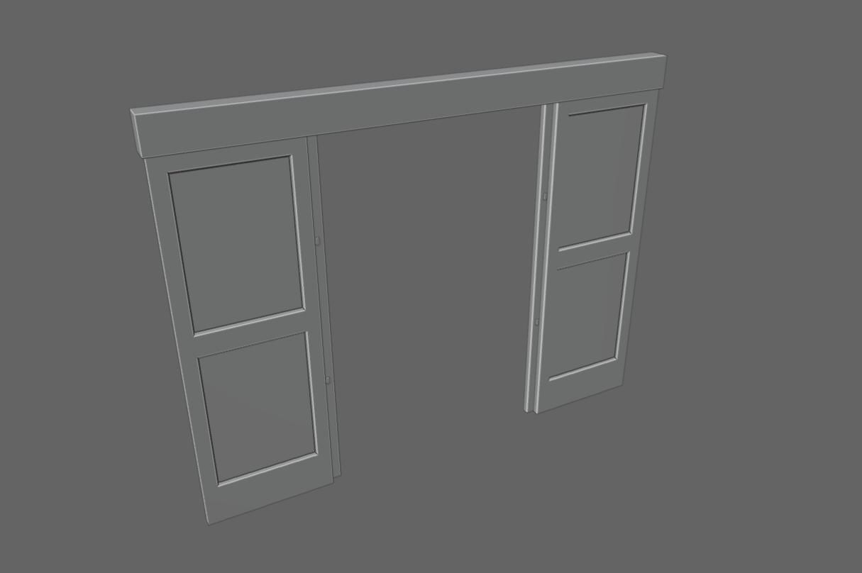 Automatic Door - Shop - Porta Automatica Low-poly 3D model_14