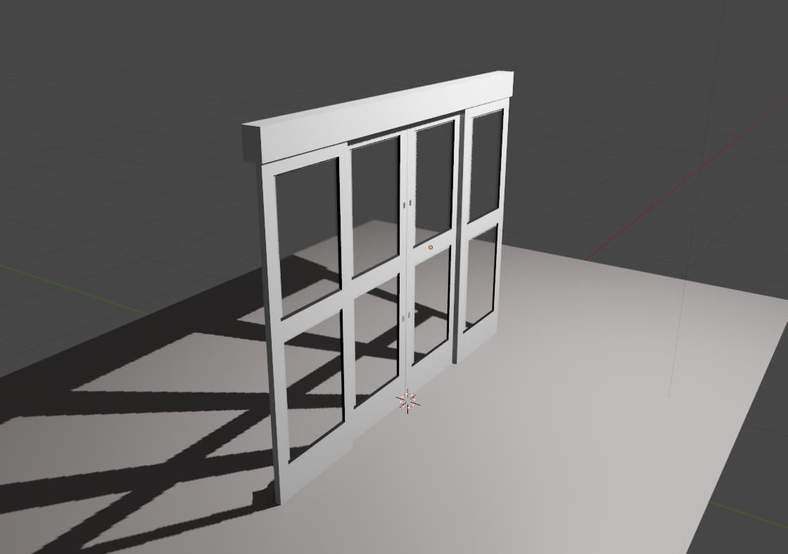 Automatic Door - Shop - Porta Automatica Low-poly 3D model_5
