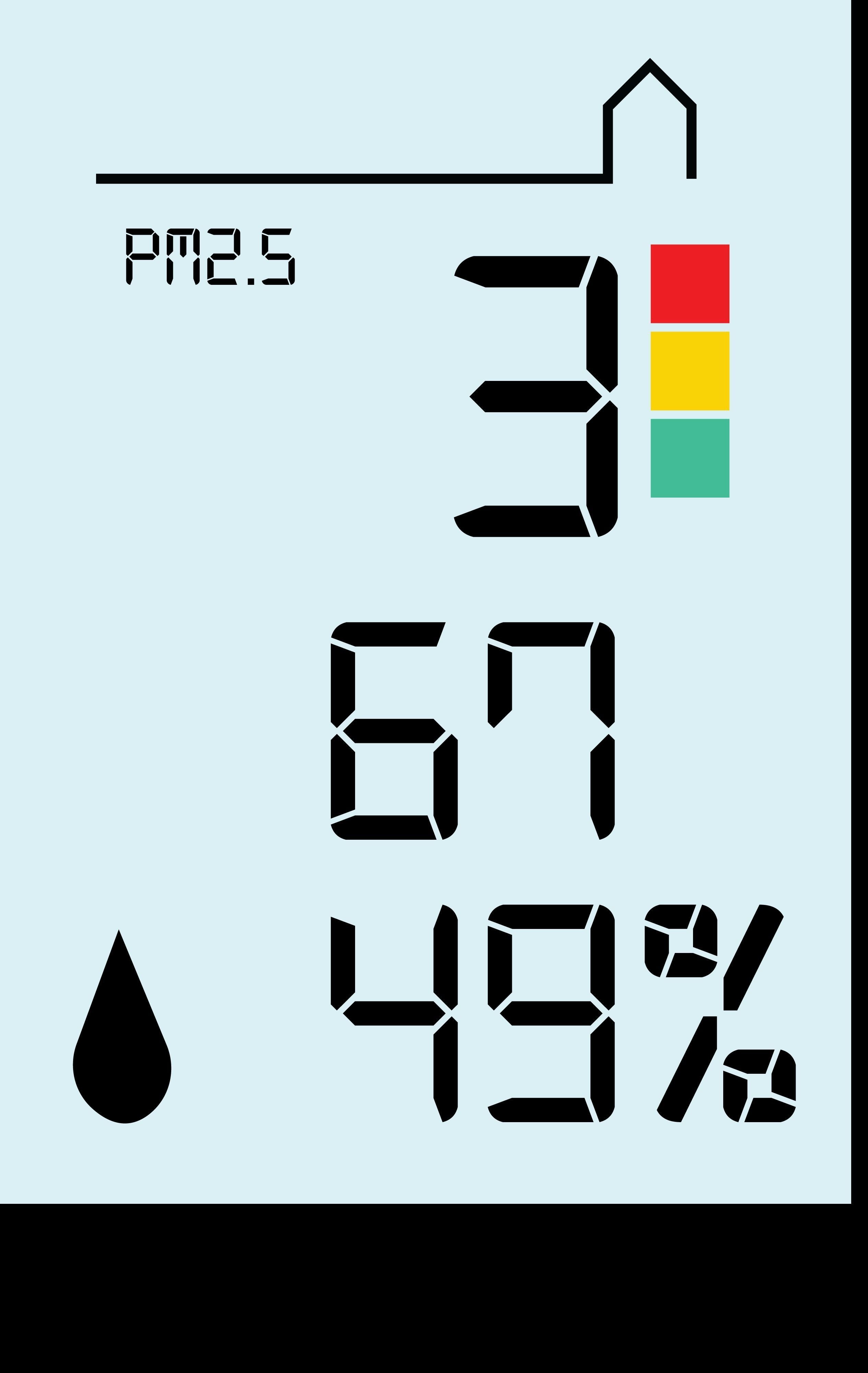 Smart home air quality guage Free 3D model_1