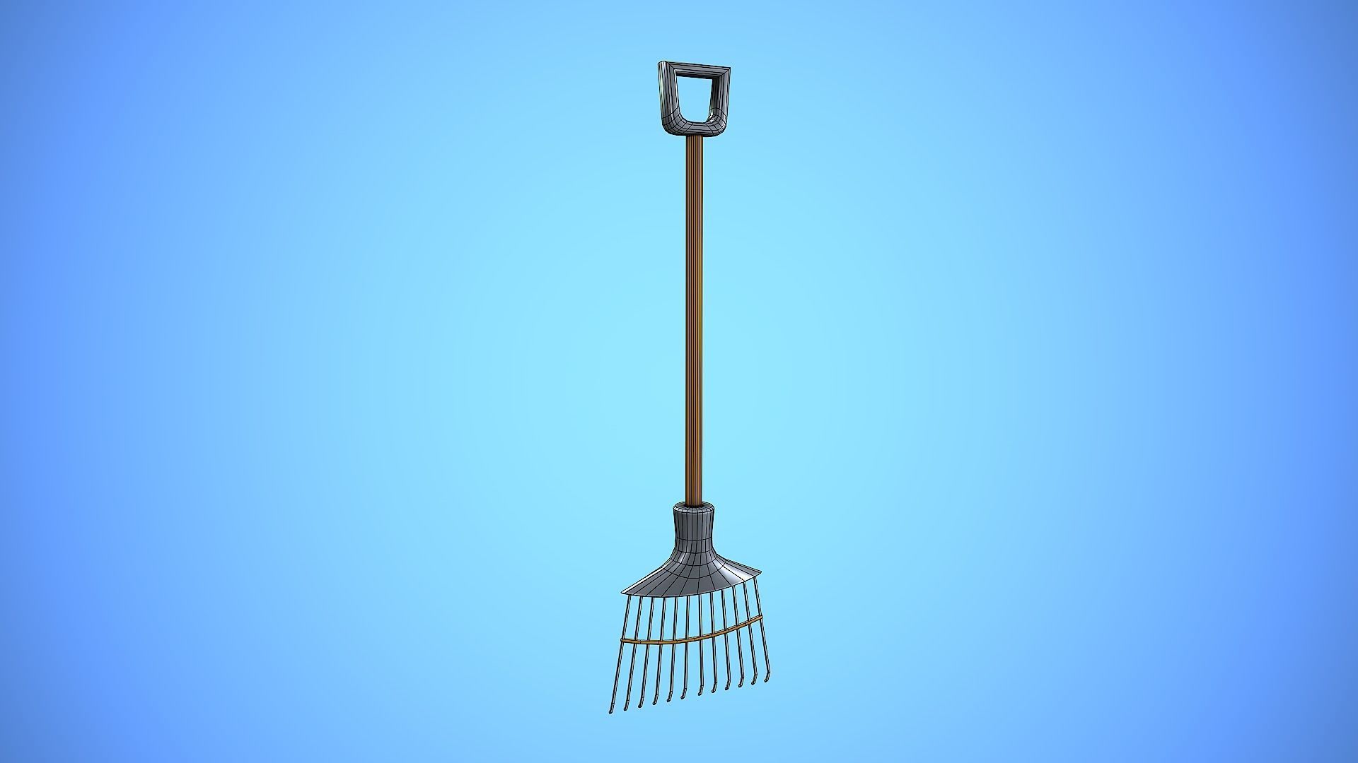 RAKE CARTOON STYLIZED Low-poly 3D model_5