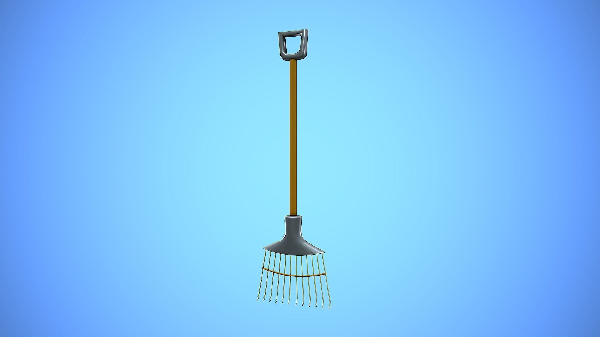 RAKE CARTOON STYLIZED Low-poly 3D model_9