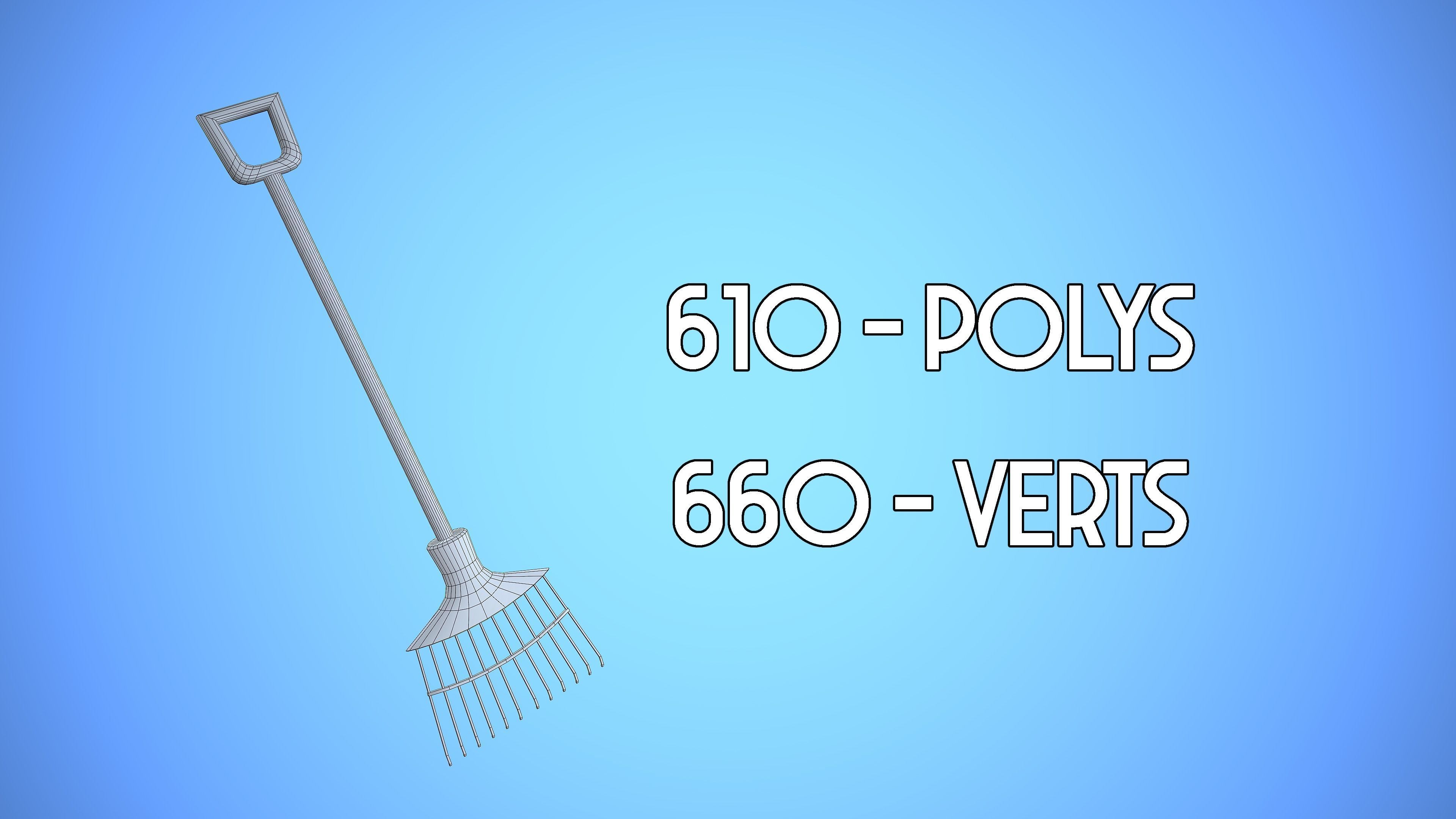 RAKE CARTOON STYLIZED Low-poly 3D model_4