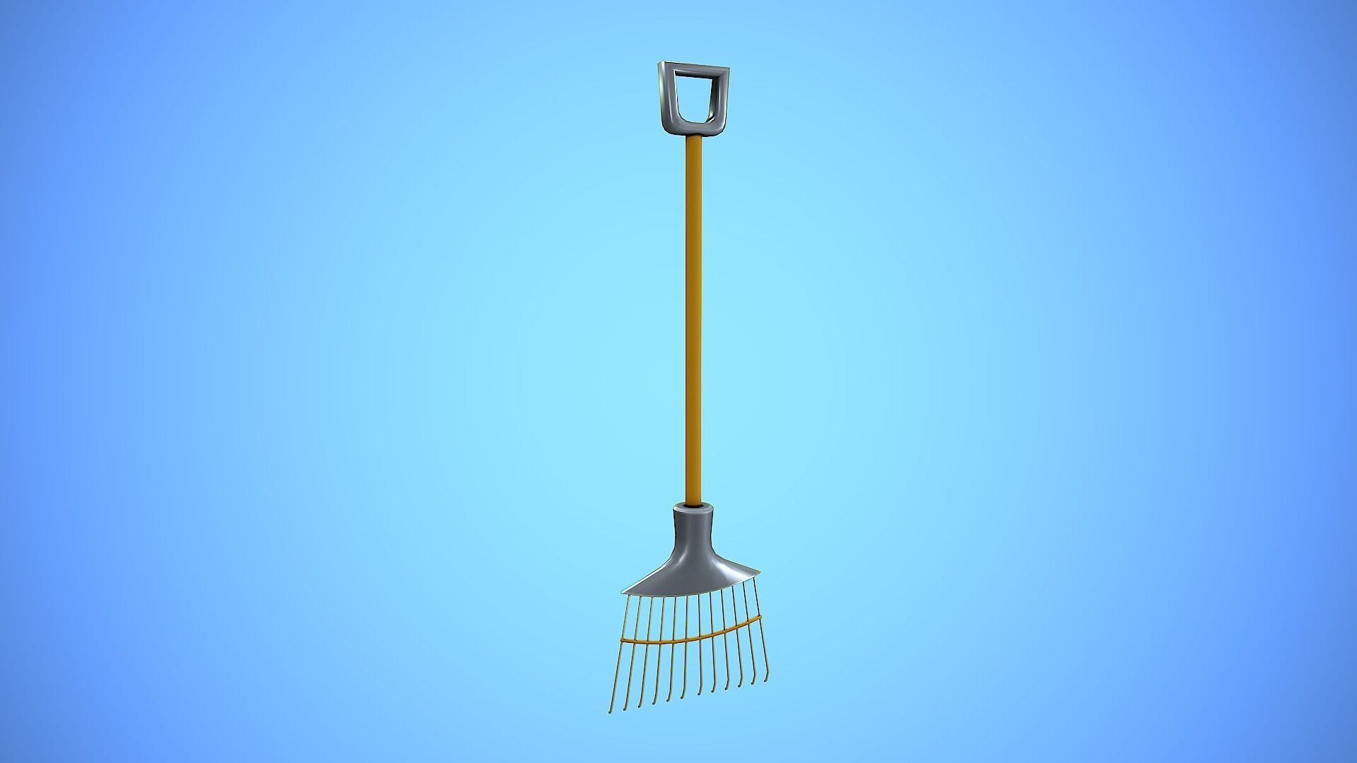 RAKE CARTOON STYLIZED Low-poly 3D model_12