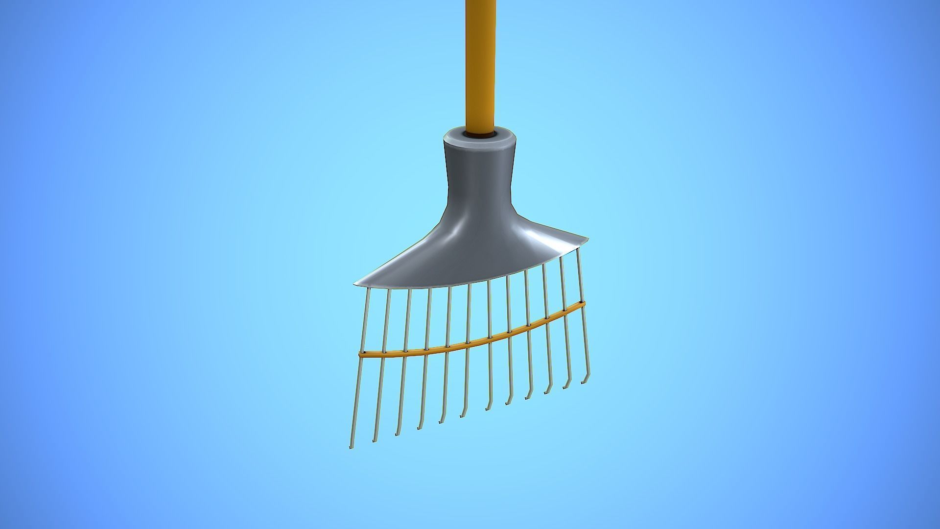 RAKE CARTOON STYLIZED Low-poly 3D model_10
