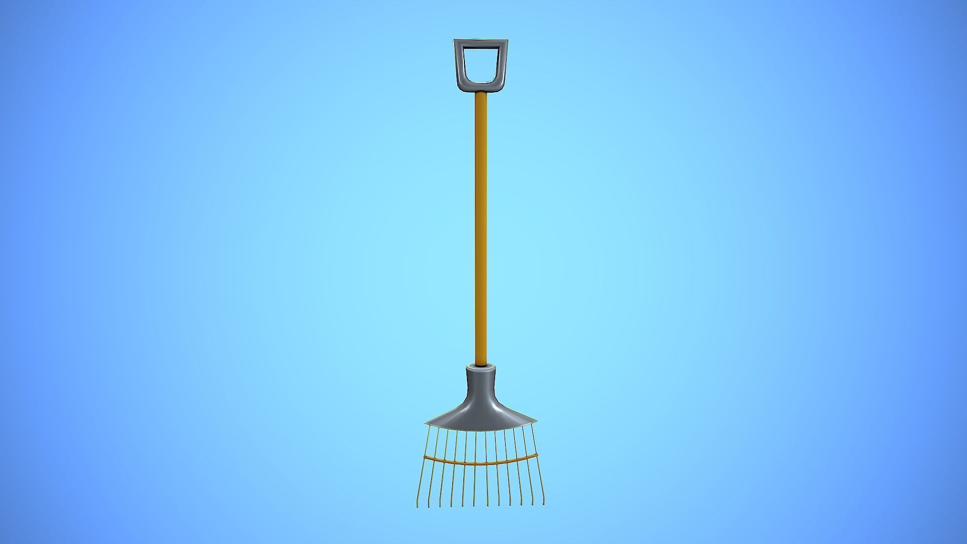 RAKE CARTOON STYLIZED Low-poly 3D model_7