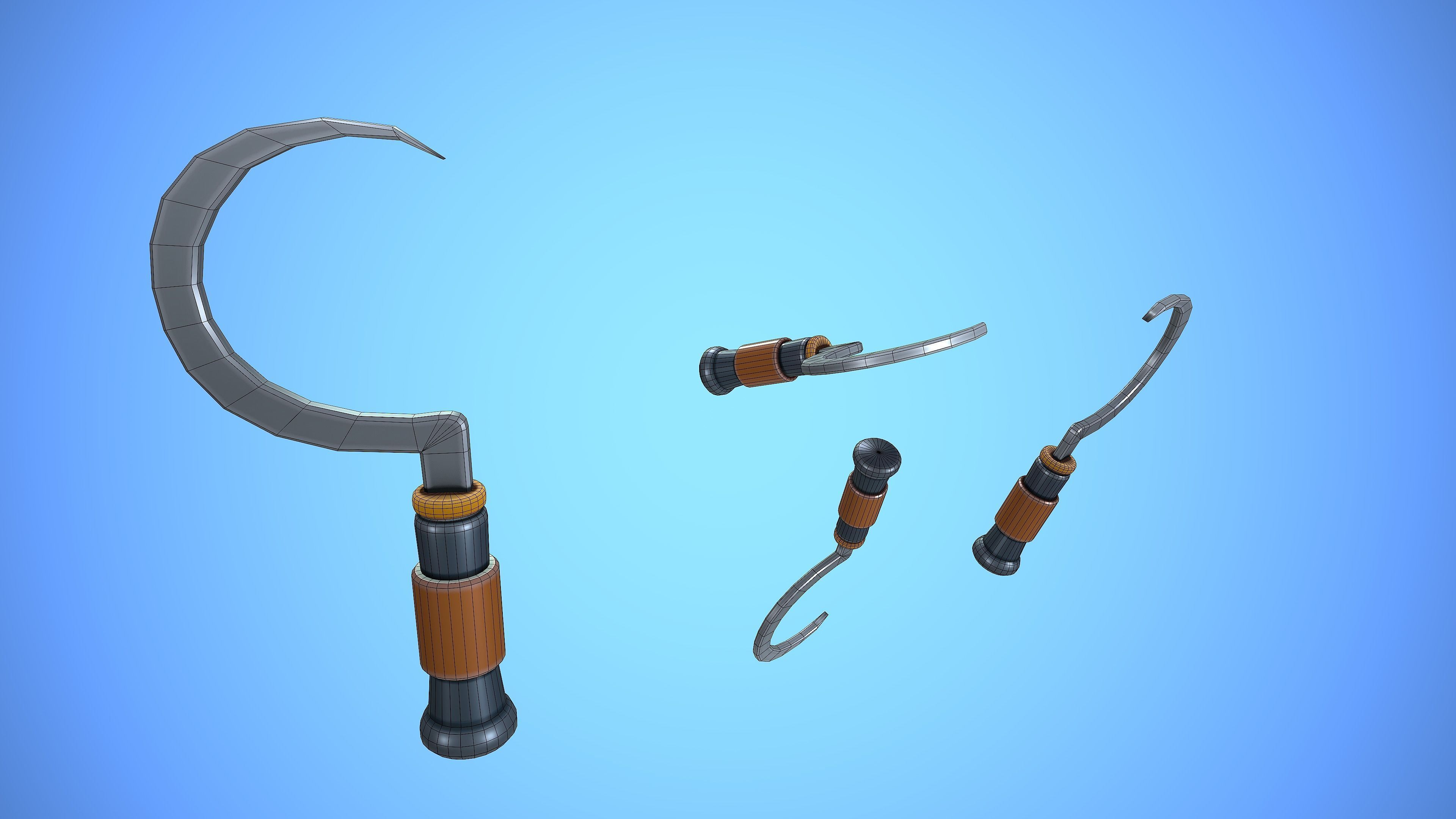 SICKLE CARTOON STYLIZED Low-poly 3D model_3