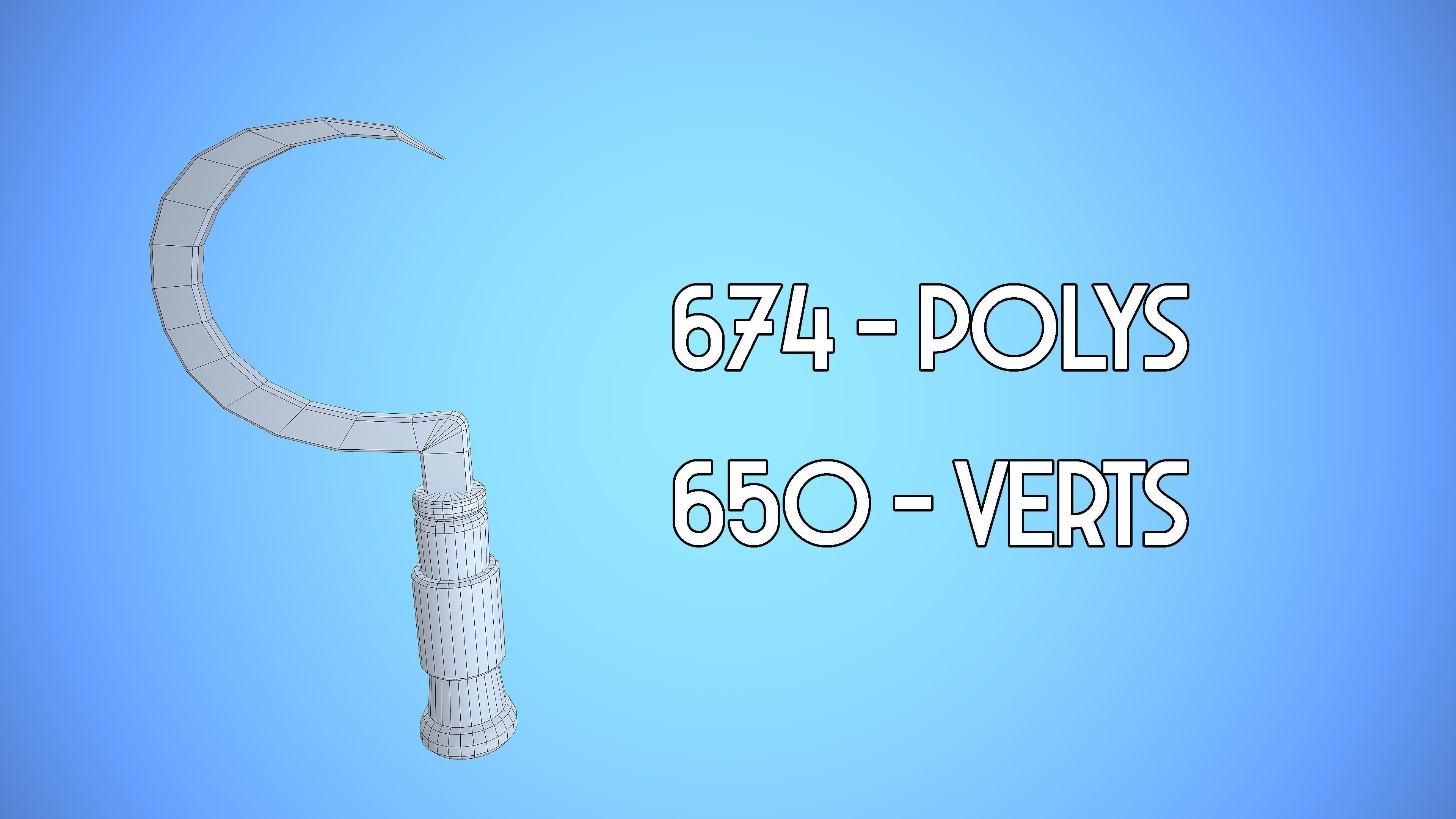 SICKLE CARTOON STYLIZED Low-poly 3D model_4