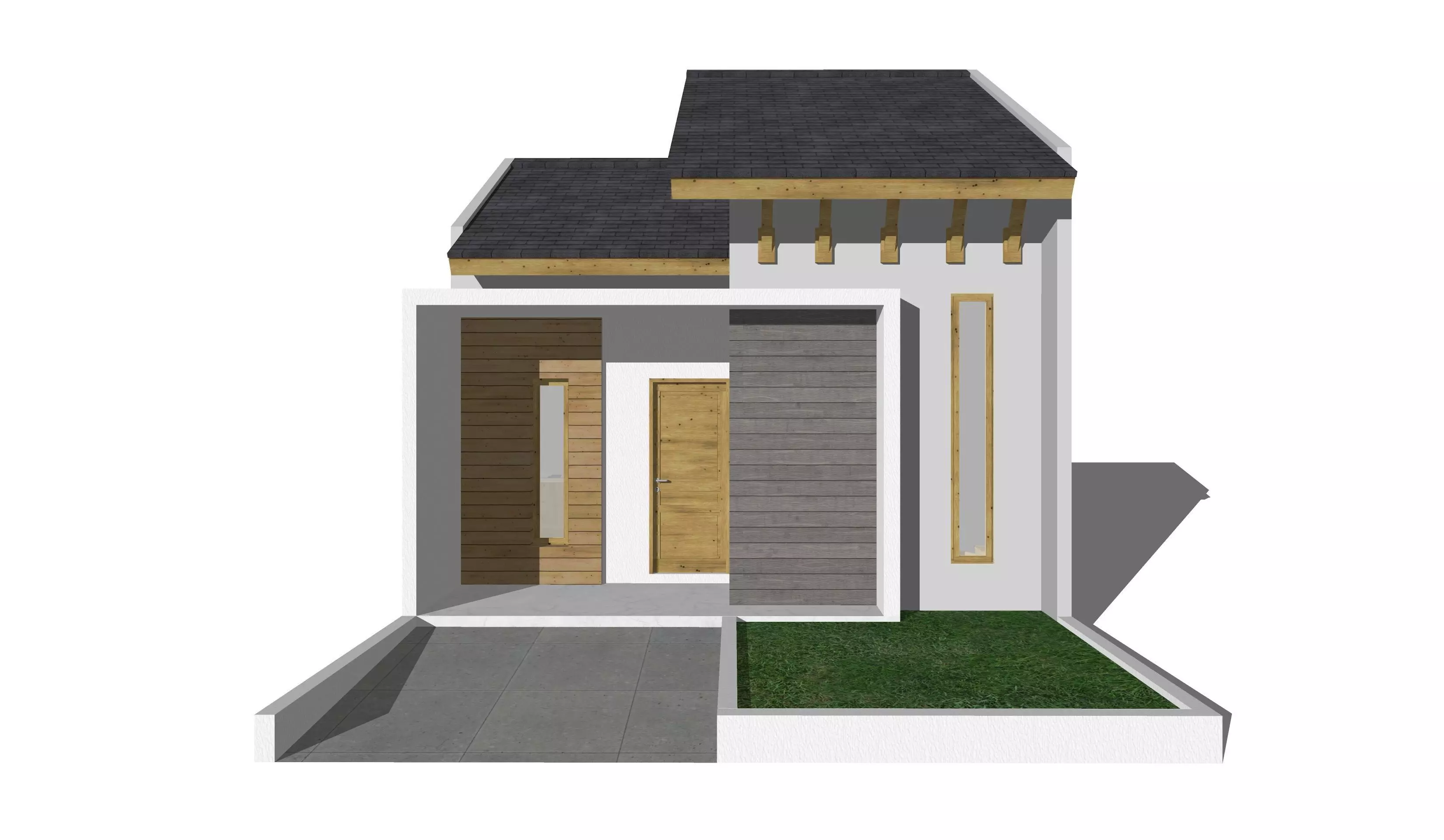 Minimalist 6m x 10m Residential House 3 3D model_0