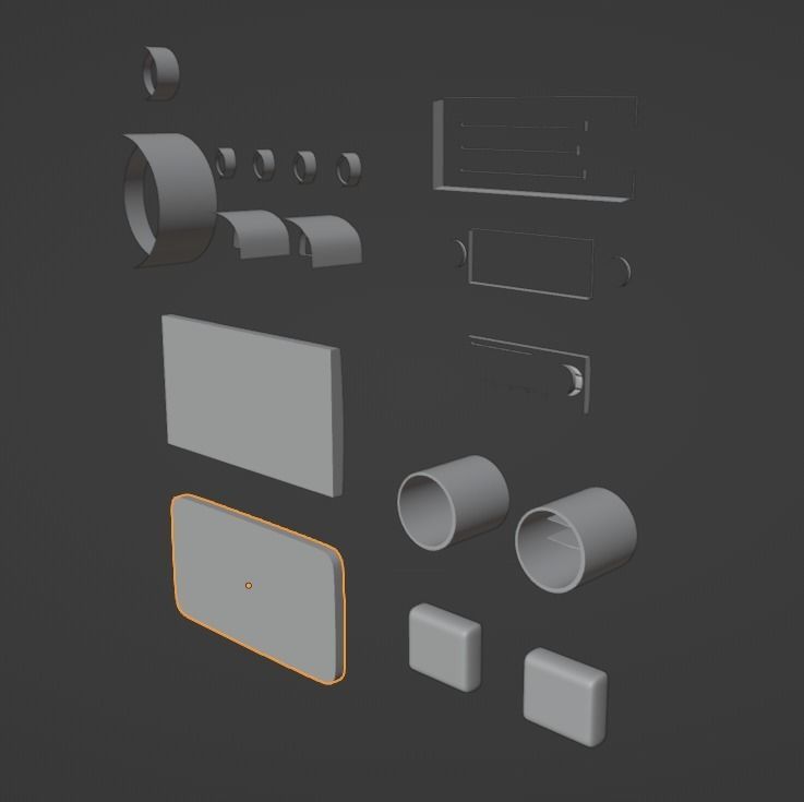 Painels Items for Vehicles Low-poly 3D model_21