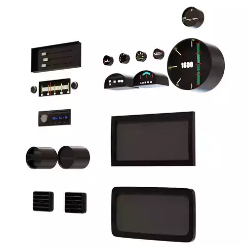 Painels Items for Vehicles Low-poly 3D model