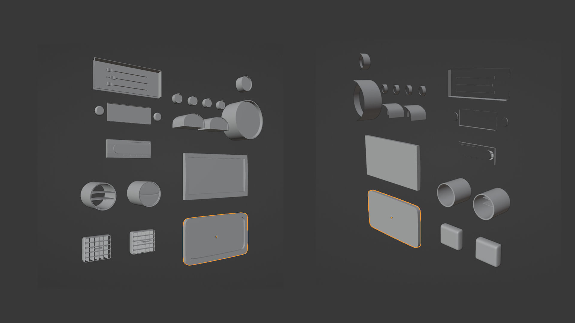 Painels Items for Vehicles Low-poly 3D model_17