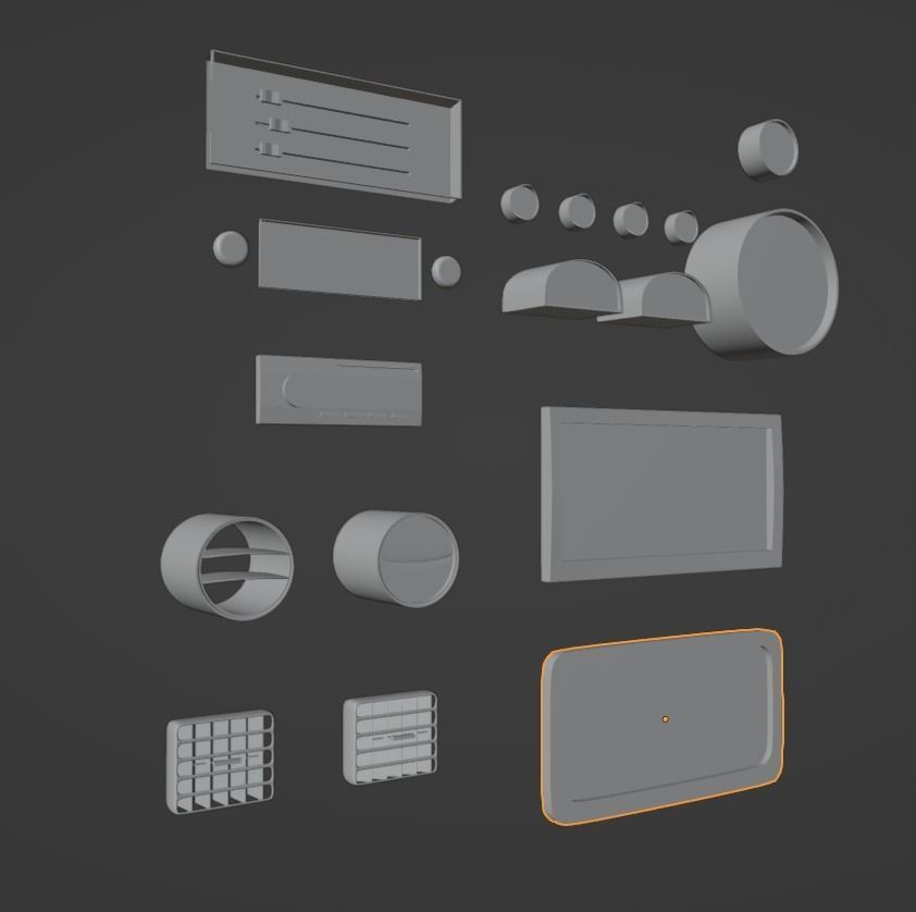 Painels Items for Vehicles Low-poly 3D model_23