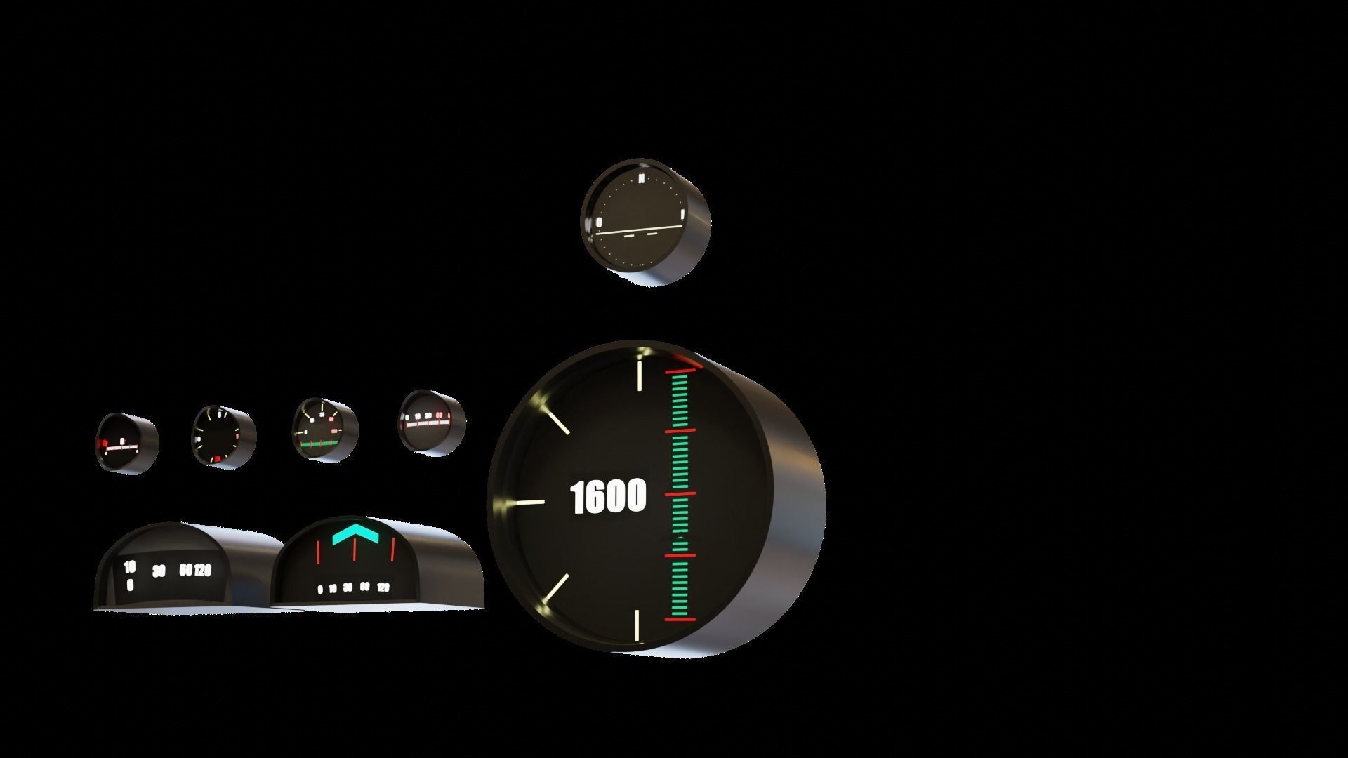 Painels Items for Vehicles Low-poly 3D model_39