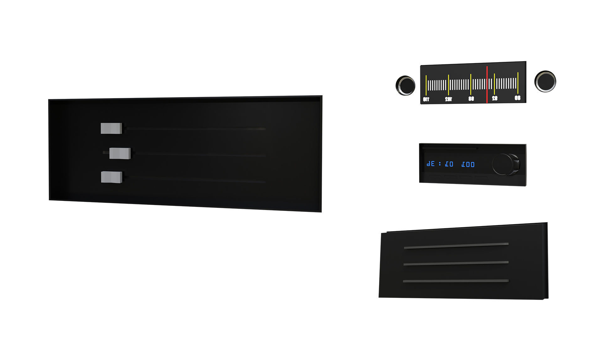 Painels Items for Vehicles Low-poly 3D model_3