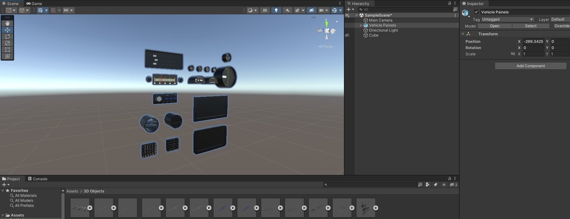 Painels Items for Vehicles Low-poly 3D model_28