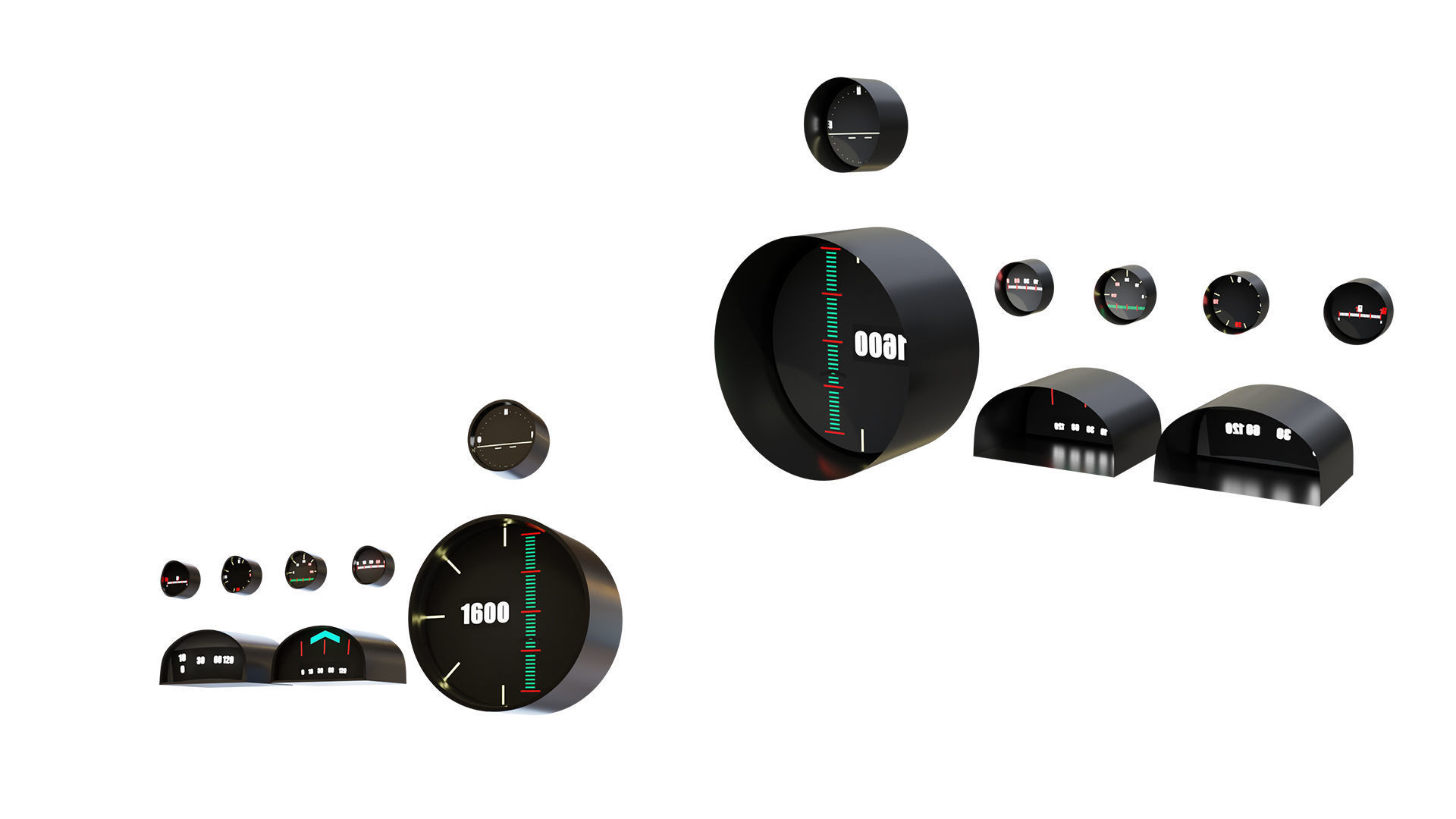 Painels Items for Vehicles Low-poly 3D model_6