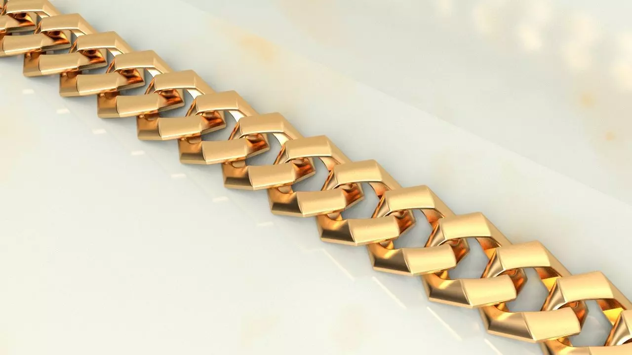 Edge Cuban link Chain 3D print model_0