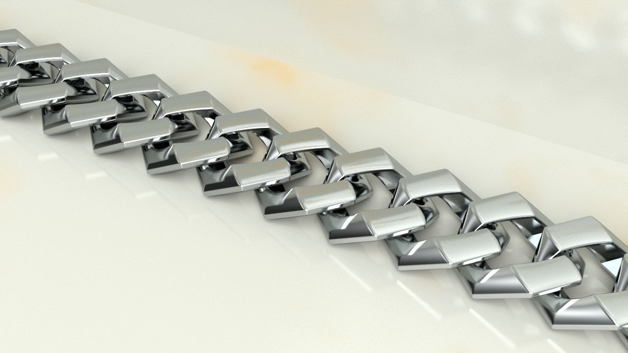 Edge Cuban link Chain 3D print model_9
