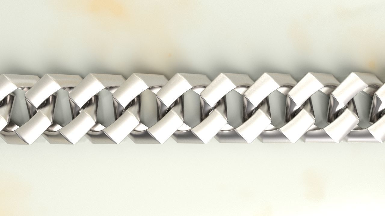 Edge Cuban link Chain 3D print model_8