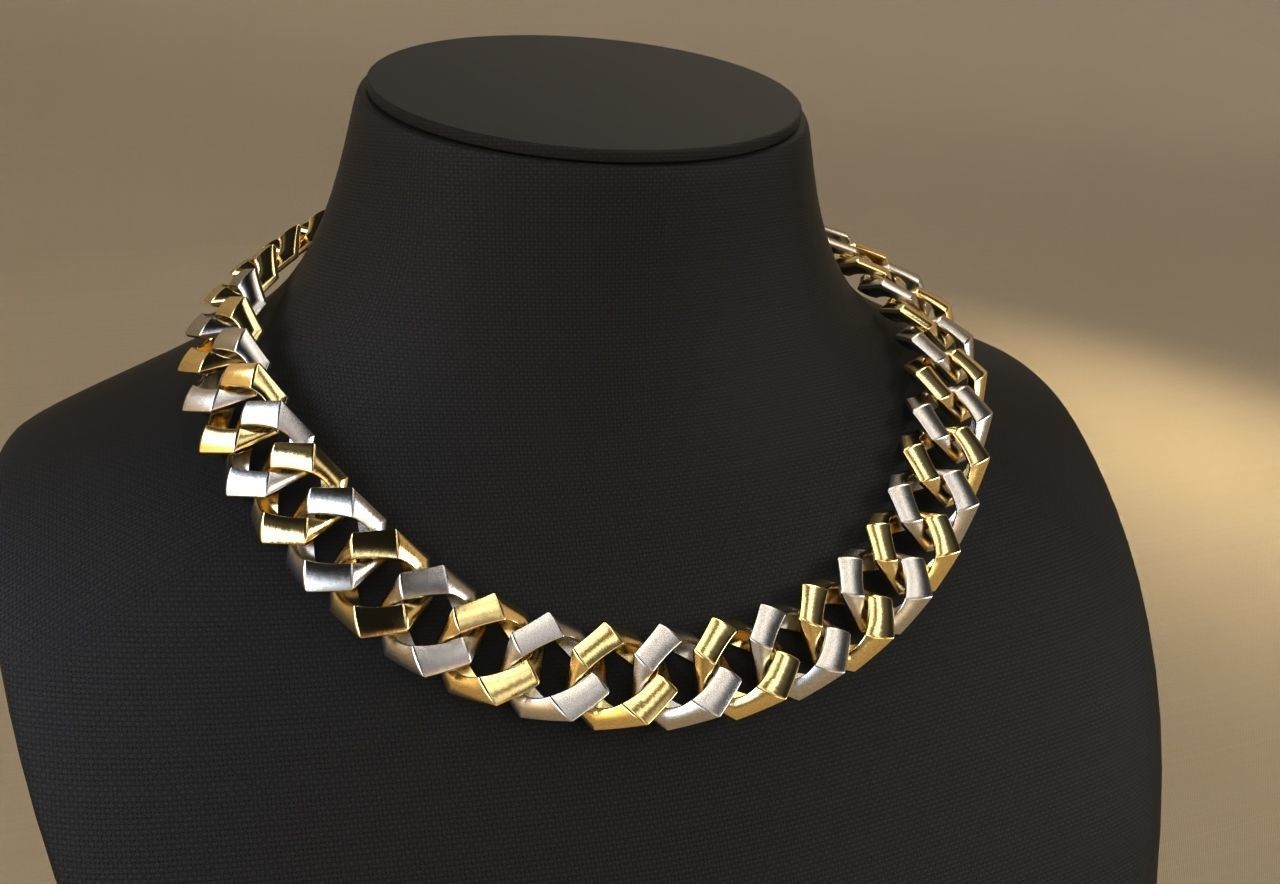 Edge Cuban link Chain 3D print model_2