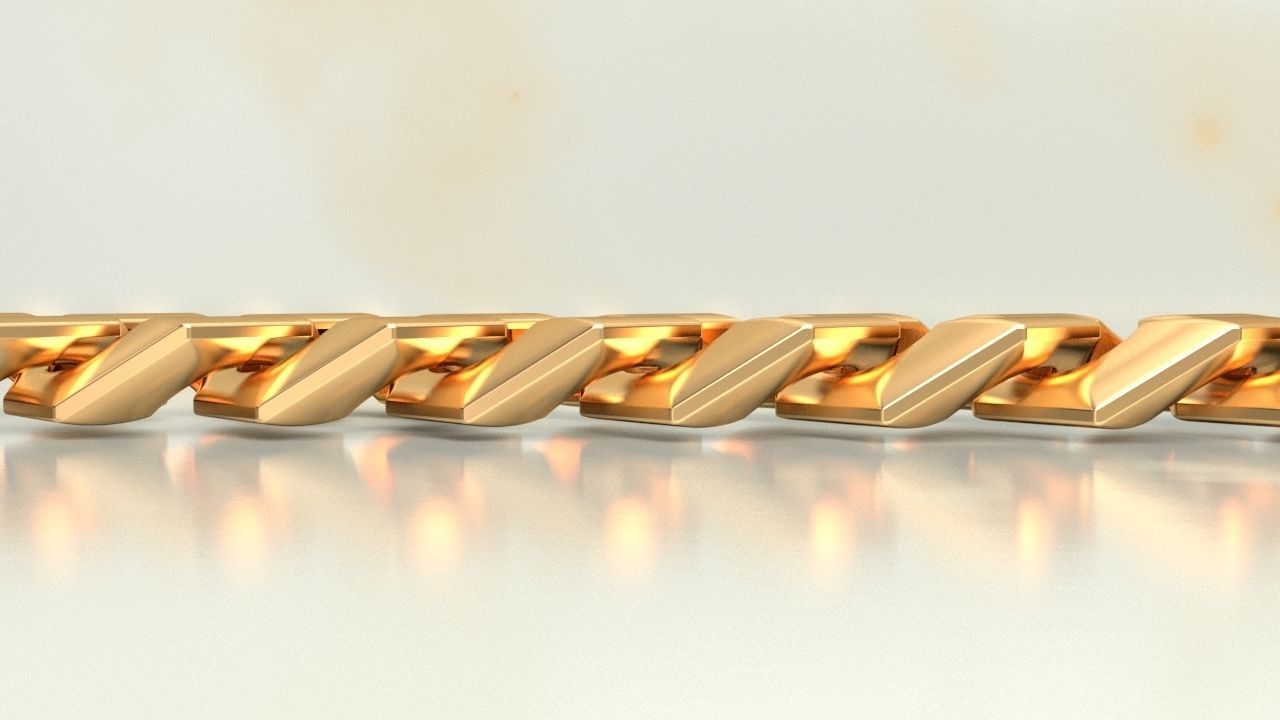 Edge Cuban link Chain 3D print model_12